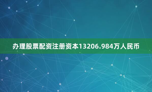 办理股票配资注册资本13206.984万人民币