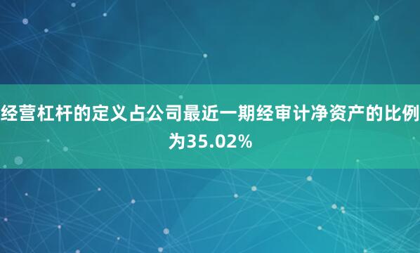 经营杠杆的定义占公司最近一期经审计净资产的比例为35.02%